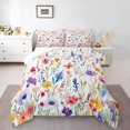 thumbnail image 2 of Erosebridal Colorful Flower Bedding Full Comforter Set for Girls, Rainbow Butterfly Down Comforter, Breathable 3-Piece, 2 of 6