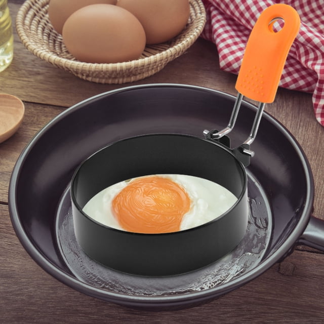 Meitianfacai Thick Stainless Steel Non Stick Round Frying Pan For Household Kitchen Small Tools Hamburger Patty, Orange