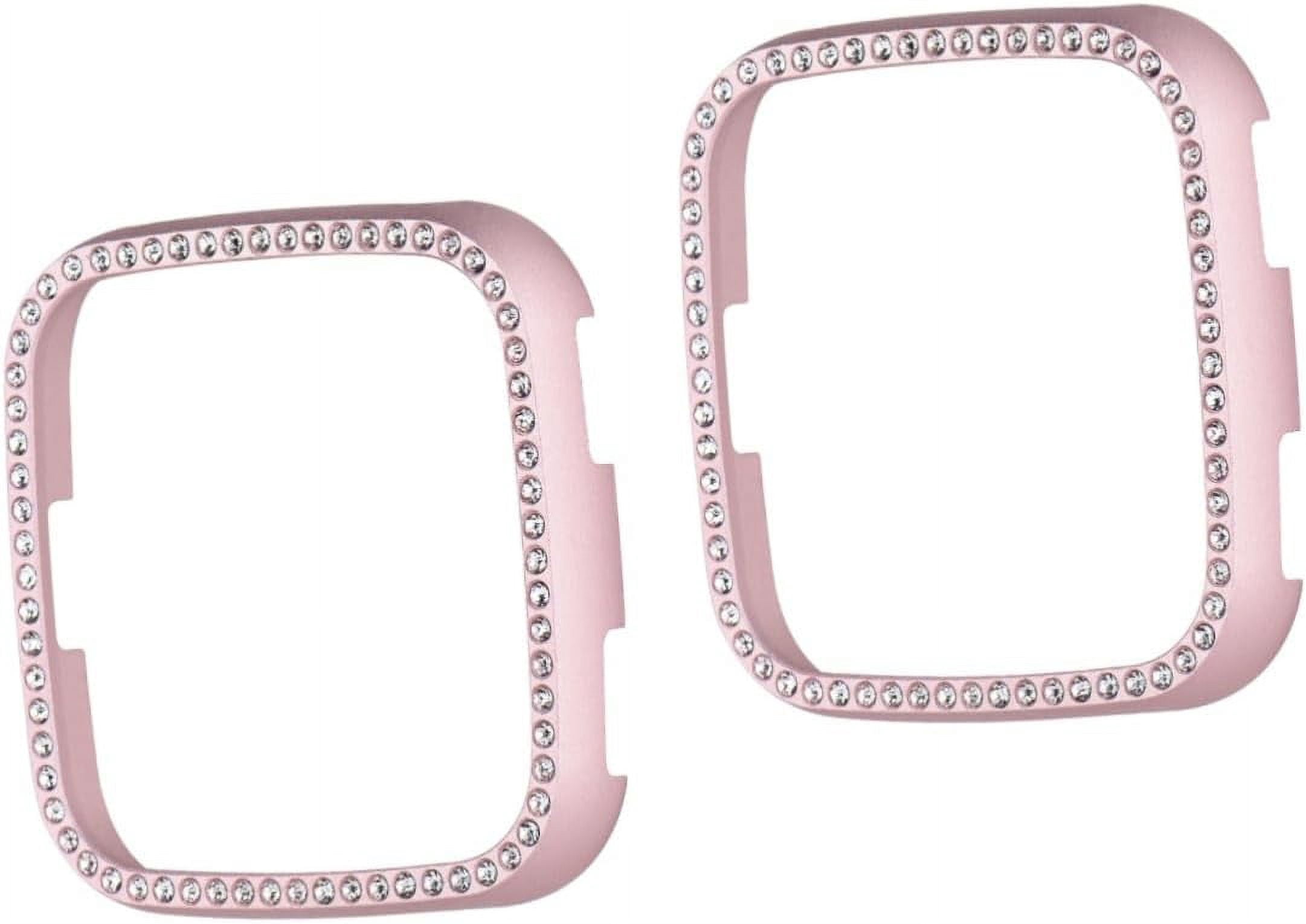 XYCCA 2pcs Drop Resistance Cover Womans Watch Ladies Watch Reloj Inteligente Shell Watch Smart Metal Smartwatch Protector Lite Bumper Accessories Miss Case Diamond Pink-0621