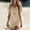 Khaki, variant on Caywon Women's V-Neck Short Sleeve T-Shirt Dress, Relaxed Fit Cotton Linen Blend Casual Shift Dress with Side Pockets for Vacation, Beach & Everyday Wear