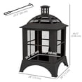thumbnail image 3 of Outsunny Foyer Extérieur de 28 Pouces avec Tisonnier, Foyer au Bois Style Cheminée, Noir, 3 of 10