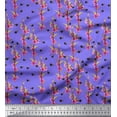 thumbnail image 1 of Soimoi Poly Georgette Fabric Leaves,Floral & Honey Bee Insects Decor Fabric Printed Yard 52 Inch Wide, 1 of 3