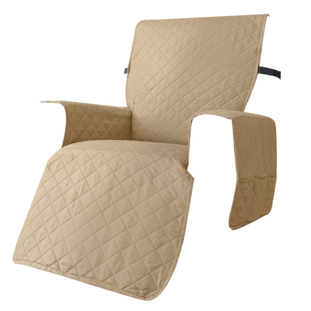 yuksok Housse de Fauteuil Inclinable Couleur Sable, Conçue pour les Fauteuils Inclinables à Siège Unique. Fabriquée en Microfibre de polyester Matelassée, Cette Housse de sofa Lavable et Imperméable Protège contre les Déversements, les Taches et l'Usure. Elle Présente un Motif Uni et Convient à la Plupart des Fauteuils Inclinables de Salon Ou de Bureau. la Housse Comprend une protection des Accoudoirs et du Siège, avec des dimensions de 231x71x3 cm.