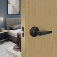 thumbnail image 3 of of Lever Keyed Entry Door Lever Handle Lock Universal Door Knob Hardware Nickel Brushed Color (MRCA), 3 of 5