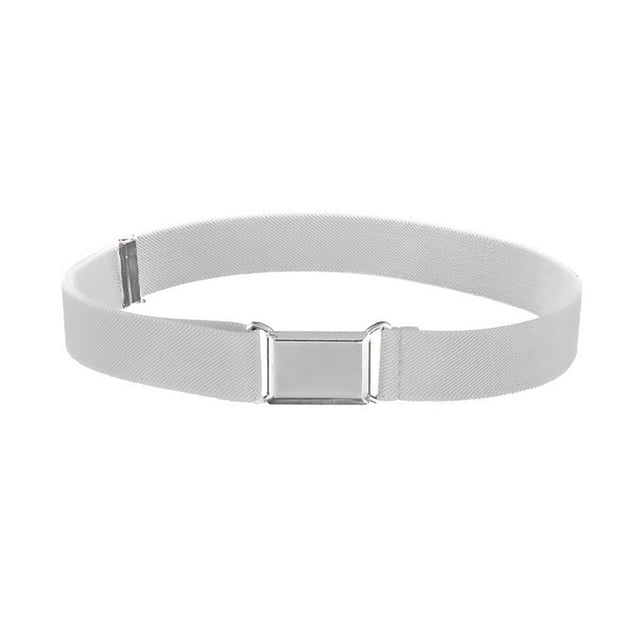 1 Ensemble Design Simple Ceinture Élastique Enfants Garçons Boucle Réglable Ceinture Extensible Réutilisable Lavable Jeans Accessoires Vêtements Gris Argenté