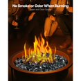 thumbnail image 4 of KFFKFF Fire Glass, 20 LBS / 9.0 KG High-Temperature Resistant Fireplace Rocks, 1/2-Inch / 12.7 mm Reflective & Smokeless Firepit Glass Rock, Black, 4 of 9