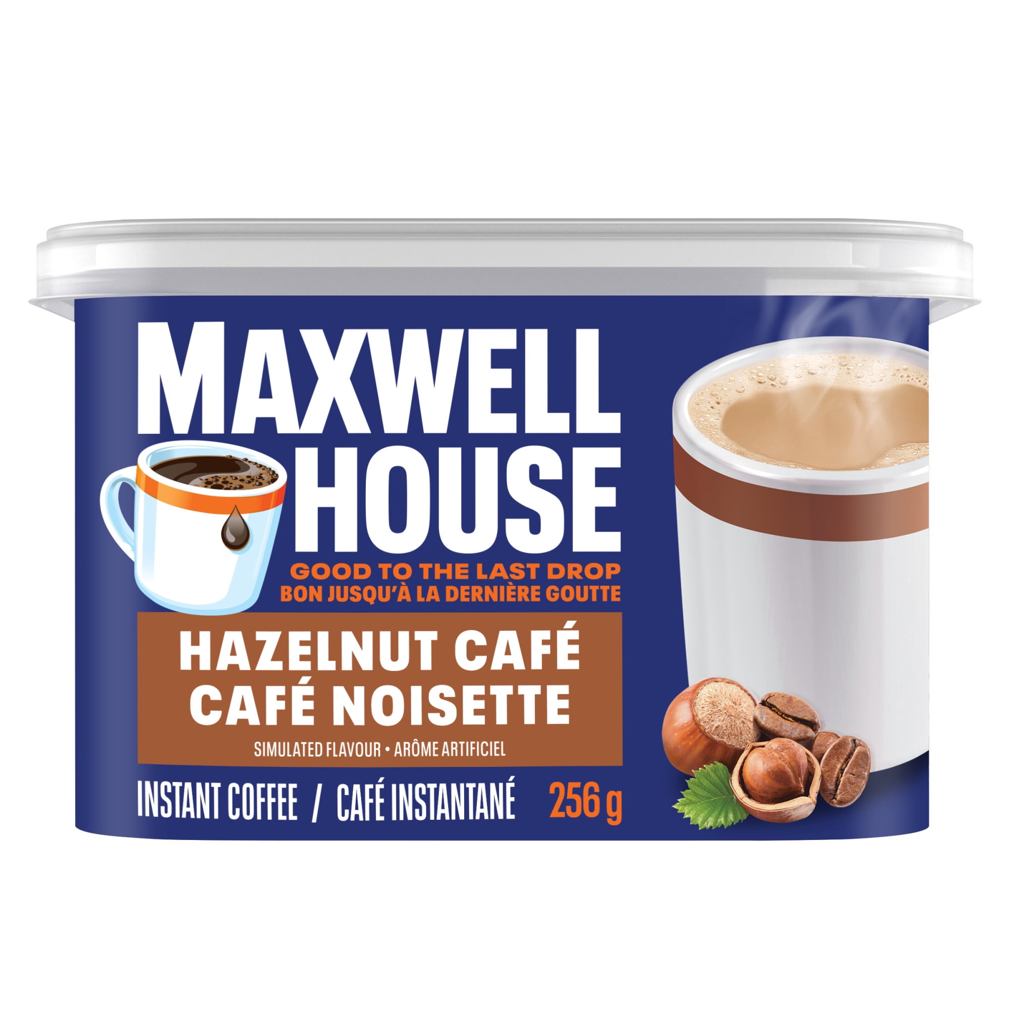 Maxwell House Hazelnut Café Instant Coffee Beverage Mix, 256 g Canister