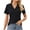 Black, variant on Women's Tops Sale Clearance! Women's Polo Shirts Lapel Collar V Neck Short Sleeve Blouse Dressy Casual Tunic Tops Summer Clearance