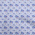 thumbnail image 1 of oneOone Cotton Poplin Twill Medium Blue Fabric Floral Craft Projects Decor Fabric Printed By The Yard 56 Inch Wide, 1 of 4