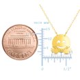thumbnail image 2 of Collier Extensible Emoji Volant Visage Heureux en Or Jaune 14k, 16 Pouces à 18 Pouces, 2 of 2