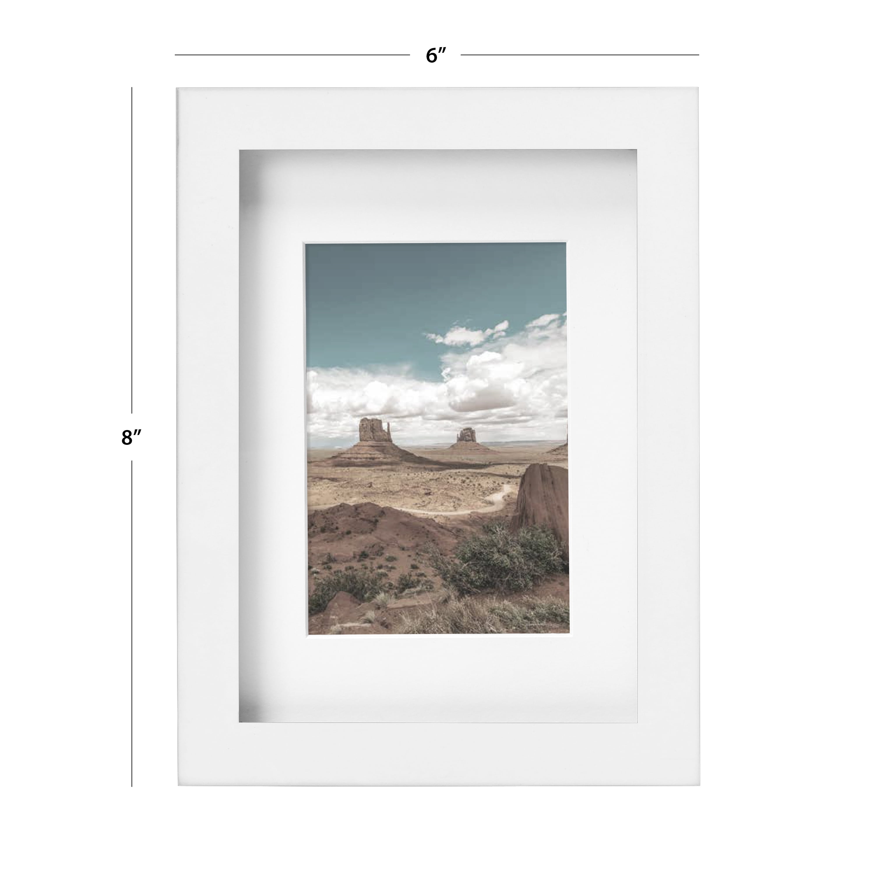 Cadre photo blanc galerie DesignOvation 12,7 cm x 17,8 cm avec passe-partout de 8,9 cm x 12,7 cm