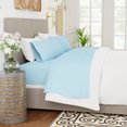 thumbnail image 3 of Super-Soft & Cozy Knitted Jersey Sheet Set, Queen, Sky Blue by Color Sense, 3 of 8