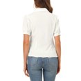 thumbnail image 3 of INSPIRE CHIC Women's Collared Top Peter Pan Collar Short Sleeve Button Front Shirts XS White, 3 of 8
