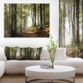 thumbnail image 2 of Designart Green Fall Forest with Sun Rays Canvas Wall Art, 2 of 4