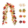 thumbnail image 2 of EGNMCR Halloween Thanksgiving Decorations Artificial Leaf Garland Rattan Hanging Pumpkin Maple Leaf Garland Indoor Home Halloween Christmas Party Fireplace Decorations Plasti c Maple Leaf Rattans, 2 of 6