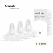 Natural Flow Baby Bottle Silicone Nipple Level 1, Slow Flow (S), 1+ Months, 3 Counts (Pack of 1)