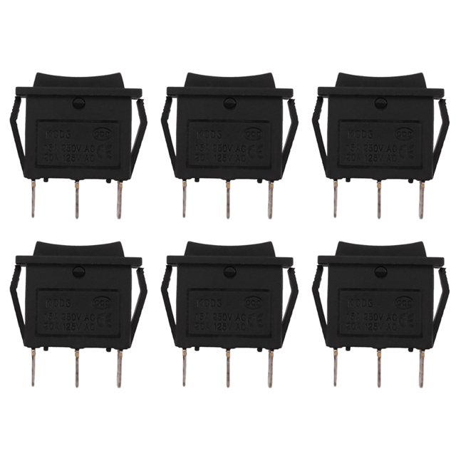 6X AC15A/250V 20A/125V 3 Pin SPDT ON-OFF-ON 3 Position Snap Rocker Switch