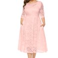 thumbnail image 2 of LLYwey Aubaines Robes de Soirée Grande Taille Femmes Mode Col en V Fente Petite Traîne Robe Longue Robe de Fête Robe Complète Nouvelles Robes Formelles Roses TG, 2 of 5