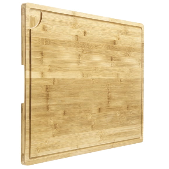 TROPOW 20'' x 14'' Extra Large Bamboo Cutting Board, Wooden Cutting Board for Kitchen with Built-in Deep Juice Groove and Handles, 0.8'' Thick Chopping Board for Meat, Vegetables and Fruit