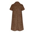 thumbnail image 4 of LOVZFMLL Robe à Pois pour Femme, Nouvelle Collection Printemps/été, Col à Manches Courtes, Longueur Genou, Brun, 2TG, 4 of 4
