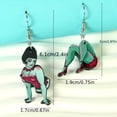 thumbnail image 2 of Halloween Green Monster Stump Design Asymmetric Dangle Earrings Retro Cartoon Style Ghost Festival Ear Jewelry, 2 of 5