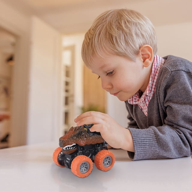 Aodebiao Voitures Jouets Dinosaures à Rétrofriction - Ensemble de Voitures de Course Dinosaures Réalistes pour, Jeu d'Action Motorisé Amusant, Jouet Boomerang en Plastique Durable pour Jeux Intérieurs et Extérieurs, Excellent Cadeau pour Tout-Petits