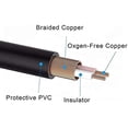 thumbnail image 5 of SatelliteSale 3 Male to 3 Male RCA Audio Video AV Composite Cable Universal Wire PVC Black Cord 6 feet, 5 of 5