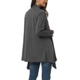 thumbnail image 3 of INSPIRE CHIC Cardigan Léger Décontracté à Manches Longues pour Femme, Ouvert Drapé, Printemps Automne, G Gris Foncé, 3 of 6