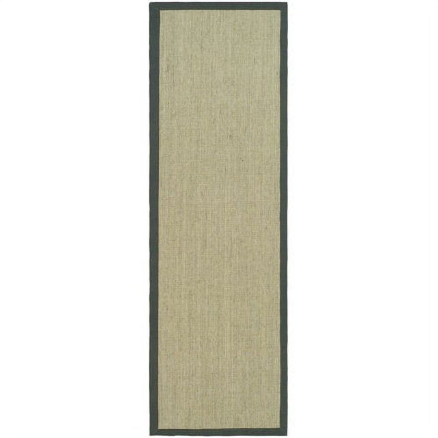 Safavieh Natural Fiber Collection NF441B Border Sisal Runner, 2'6" x 8' , Marble / Grey