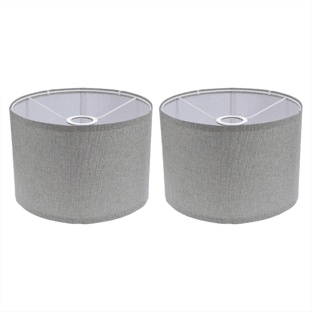 Abat-jour 2 Pcs en Lin Naturel, Abat-Jour en Tissu de Remplacement Élevé pour Lampe de Table, Lampadaire - Gris