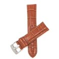 thumbnail image 1 of 20mm Mens' Alligator Style Leather Watch Band Strap, Glossy Finish, Stainless Steel Buckle, 1 of 7