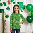 thumbnail image 2 of Tauxra Chandail de la Saint-Patrick pour Adultes, Chandail à Col Rond Imprimé à Manches 3/4, T-Shirt Décontracté à Manches Longues avec Graphique de Trèfle pour Activités Festives, 2 of 6