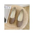 thumbnail image 3 of MAWCLOS Chaussures Décontractées pour Femmes Chaussures de Marche Confort à Enfiler Ballerines Mode Bout Carré Ballerine de Soirée Brun Clair 5, 3 of 4