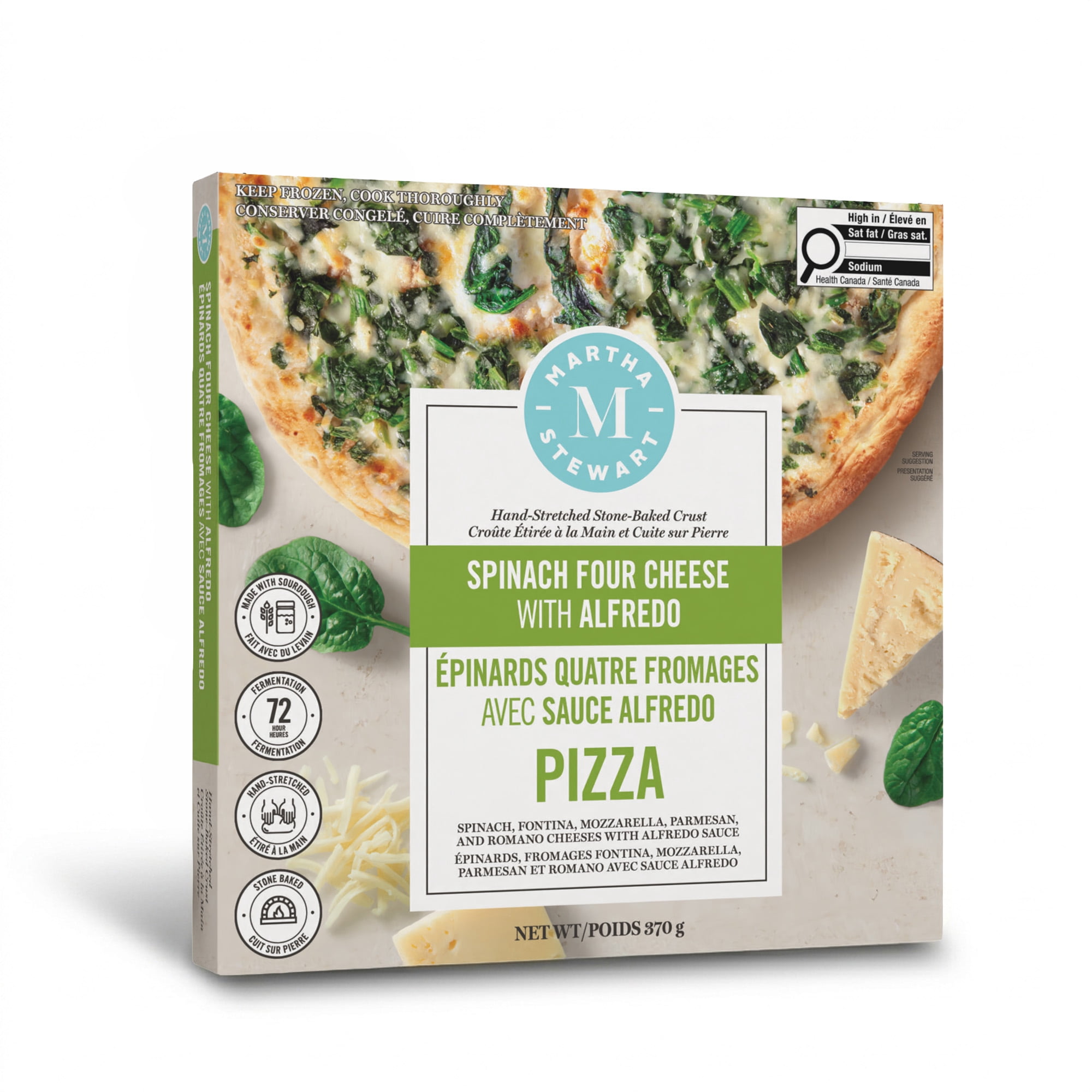 Martha Stewart Spinach Four Cheese Pizza, 370 g