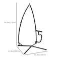 thumbnail image 3 of Outsunny Support de Chaise Hamac avec Plateau Intérieur Extérieur Porche Patio Noir, 3 of 10