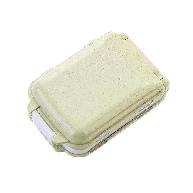Milisten 1pc Portable Travel Pill Box Three Layers Medicine Storage Holder Container Organizer Case (Green)