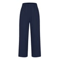 thumbnail image 4 of Dealovy Womens Cotton Linen Pants Plus Size Elastic High Waisted Solid Color Lightweight Summer Trousers, 4 of 6