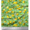 thumbnail image 1 of Soimoi Rayon Crepe Fabric Leaves,Floral & Lemon Vegetable Print Sewing Fabric Yard 46 Inch Wide, 1 of 3