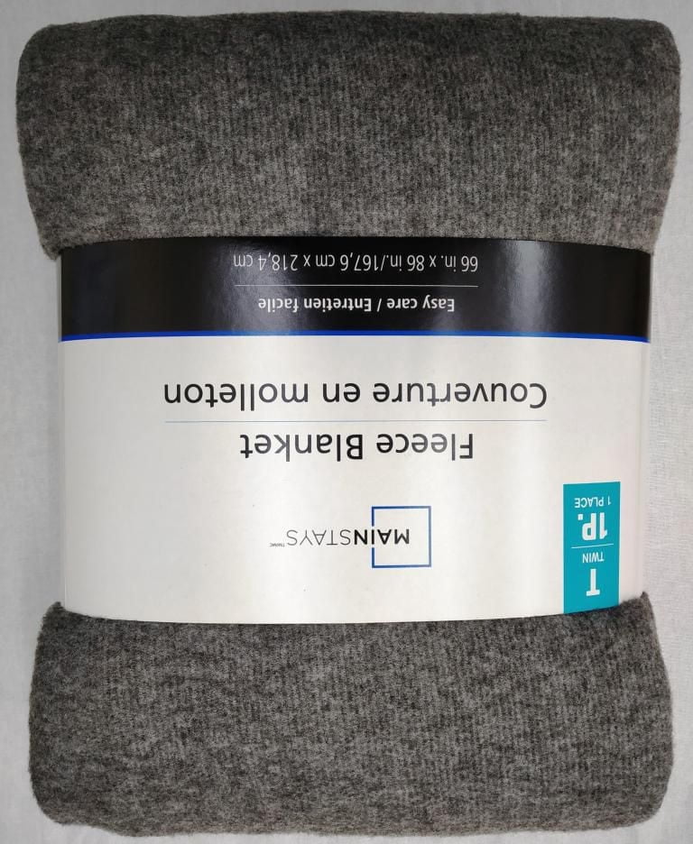 MAINSTAYS SOLIDE POLAIRE À MAIN TWIN GREY
