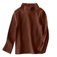 thumbnail image 1 of Hauts à Manches Longues pour Filles Rabais Tout-Petits Enfants Garçons Filles Chandails Mode Couleur Unie Col Rond Hauts à Manches Longues Chandail Ras du Cou pour Bébés Garçons Brun 3T, 1 of 5