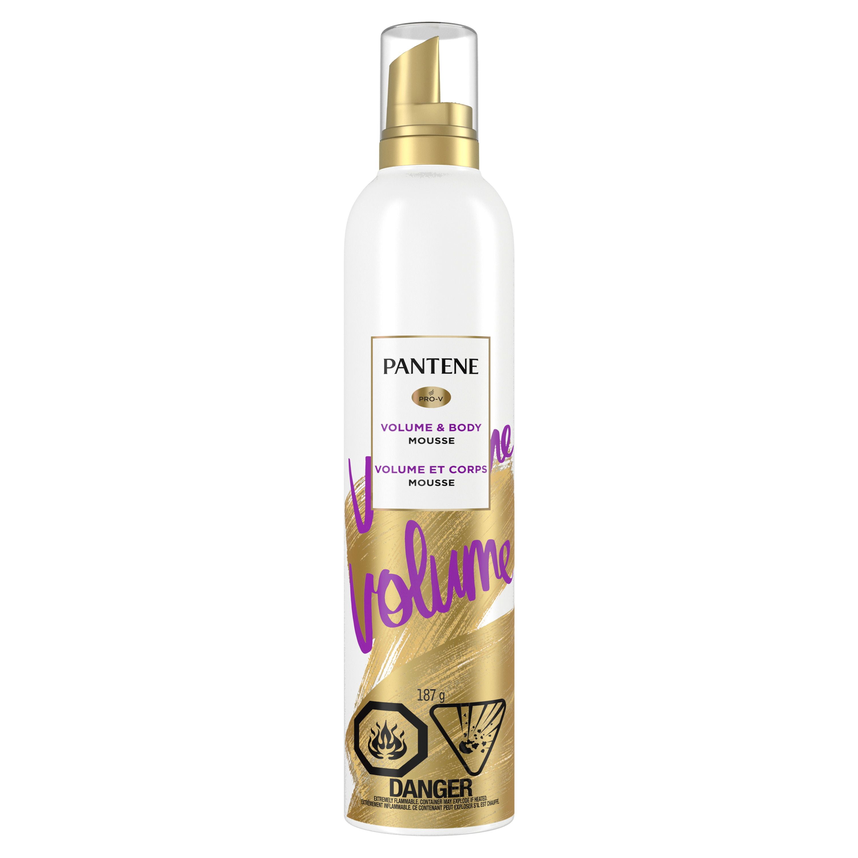 Mousse amplifiante Pantene Pro-V Volume pour donner une ampleur maximale aux cheveux fins et plats