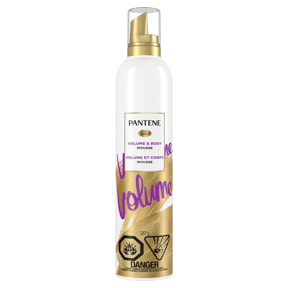 Mousse amplifiante Pantene Pro-V Volume pour donner une ampleur maximale aux cheveux fins et plats