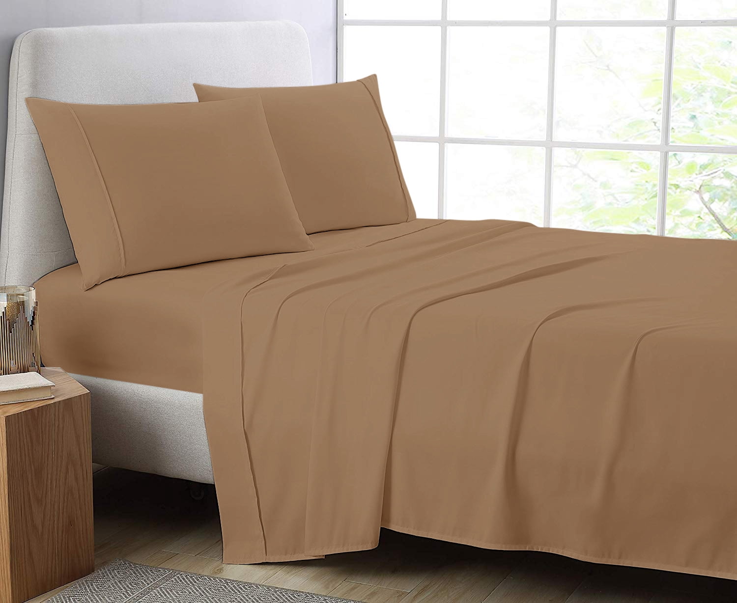 Cotton Metrics 4pc Sheet Set 600TC 100% Organic Cotton 4pc Bedding Set (Fitted sheet, Flat sheet, 2 Pillowcases) All Sizes & Colors