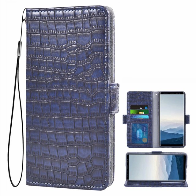 Case for Galaxy J7 2018, Pu Leather Cover, Phone Case for Samsung Galaxy J7 2018, Wallet, Scratch-Resistant Magnetic Phone Case with Card Compartment, Blue