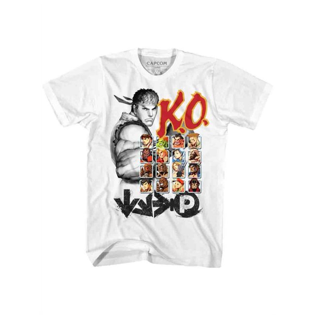 Street Fighter Ko2 White Adult T-Shirt Tee