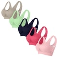 thumbnail image 1 of adviicd Womens Workout Tops Comfortable Seamless Full Coverage Bra for Women Wireless Bras(Pink,S), 1 of 2
