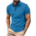 thumbnail image 1 of Shirts for Men, Mens Lapel Color Buttons Outdoors Short Sleeve Turndown Collar Blouse Shirt, 1 of 5