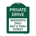 thumbnail image 1 of SignMission A-DES-GW-1824-23272 Panneau de Série Designer 18 x 24 Po - Panneau de Conduite Privée - Résidents Seulement Pas à Travers la Rue, Vert & Blanc, 1 of 1