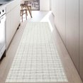 thumbnail image 3 of Garvee 2'x6' Modern Plaid Runner Rug Abstract Rugs for Hallway, Washable Rug Non-Slip Low Pile Accent Carpet for Bedroom Kitchen, Gray, 3 of 7