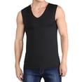 thumbnail image 2 of Mens Summer Ice Silk Traceless Thin Breathable Pure Color V-neck Sleeveless Top, 2 of 9